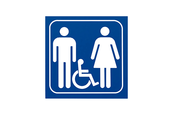Sign #116 6” x 6” x Picto Man/Woman-Handicap